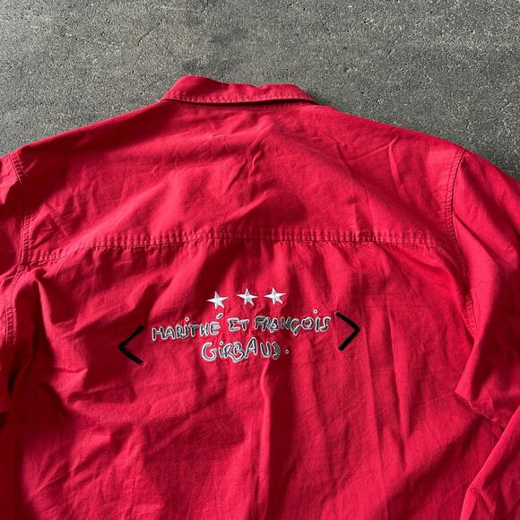 Vintage Y2K Girbaud Shirt Mens 2XL XXL Red Urban Street Embroidered City Marithe - Picture 2 of 7